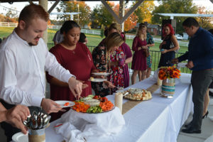 Wedding Reception Catering Guests Serving Themselves Appetizers